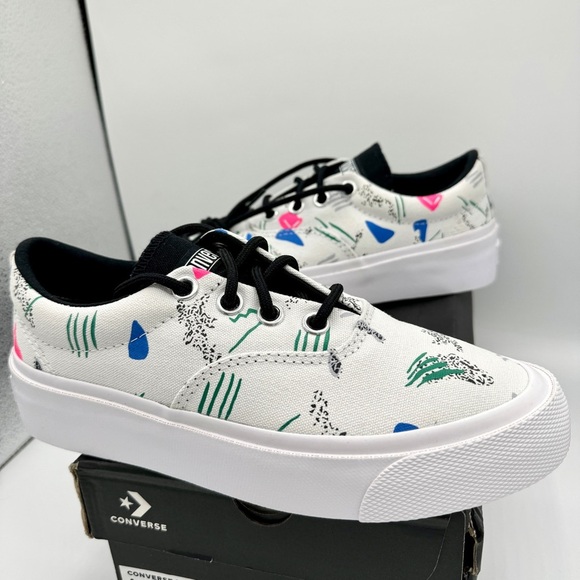 NWT Converse Skid Grip CVO Sneakers Unisex Archive Print - White Geometric 80’s - Picture 2 of 14